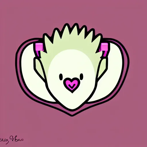 Image similar to cute hedgehog heart love cute adorable emote twitch waving lineart