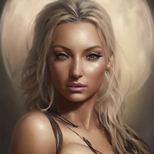 Image similar to portrait painting of lindsey pelas, sari, ultra realistic, concept art, intricate details, eerie, highly detailed, photorealistic, octane render, 8 k, unreal engine. art by artgerm and greg rutkowski and alphonse mucha