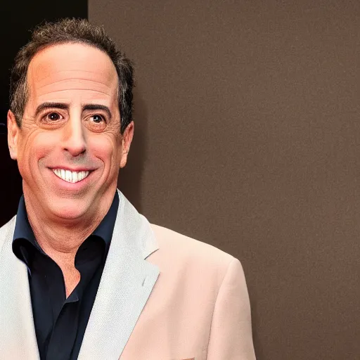 Image similar to UHD candid photo of Jerry Seinfeld with orange skin, accurate face, UHD, photorealistic, correct face, photo by Annie Leibowitz