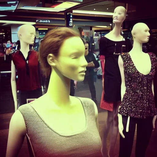 Image similar to “ mannequins in the mall coming to life ”