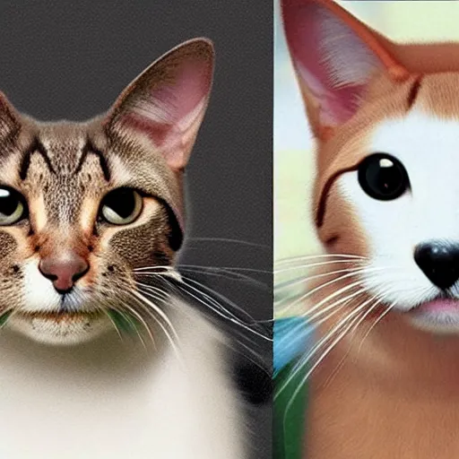 Image similar to a half cat, half dog image generated by an ai that looks real.