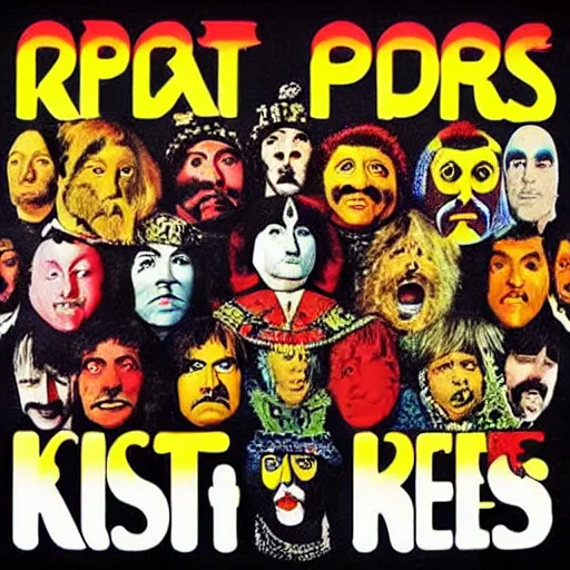 Prompt: an album cover for 'sgt peppers' by kiss