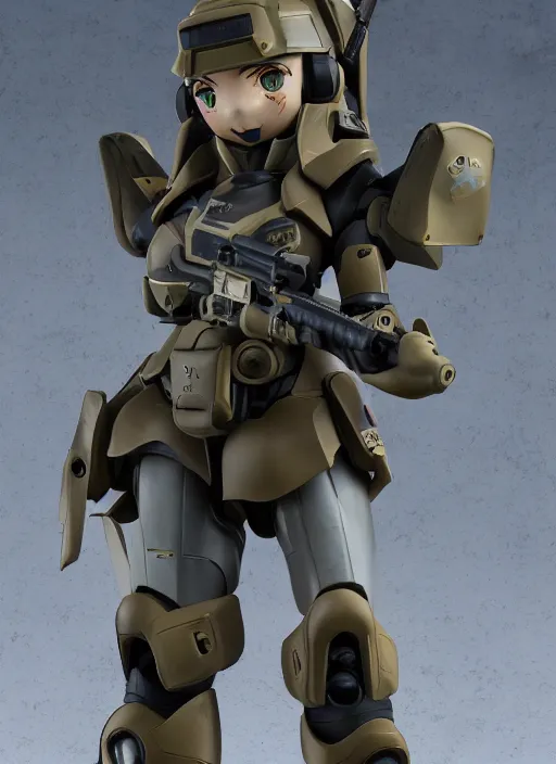 Image similar to toy design,Power Armor, portrait of the action figure of a girl, girls frontline style, anime figma figure, studio photo, flight squadron insignia, realistic military gear, 70mm lens, round elements, photo taken by professional photographer, by shibafu, trending on , symbology, anime character anatomy 4k resolution, matte, empty hands, realistic military carrier, forest