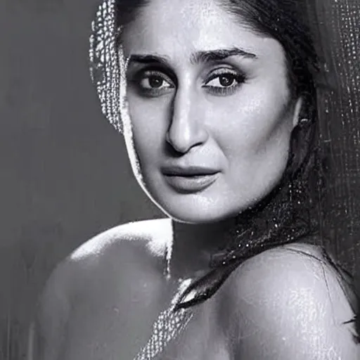 Image similar to kareena kapoor portrait in shower, realistic