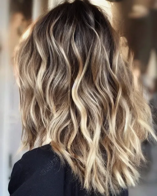 Prompt: beautiful woman, wavy blonde hair