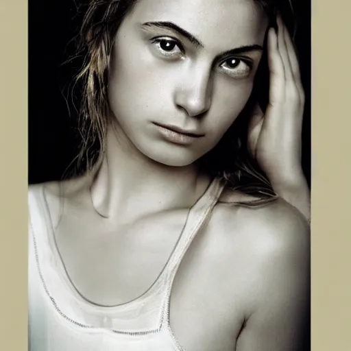 Prompt: portrait of a beautiful 20-year-old Italian woman by Mario Testino, close up, detailed, award winning, Sony a7R