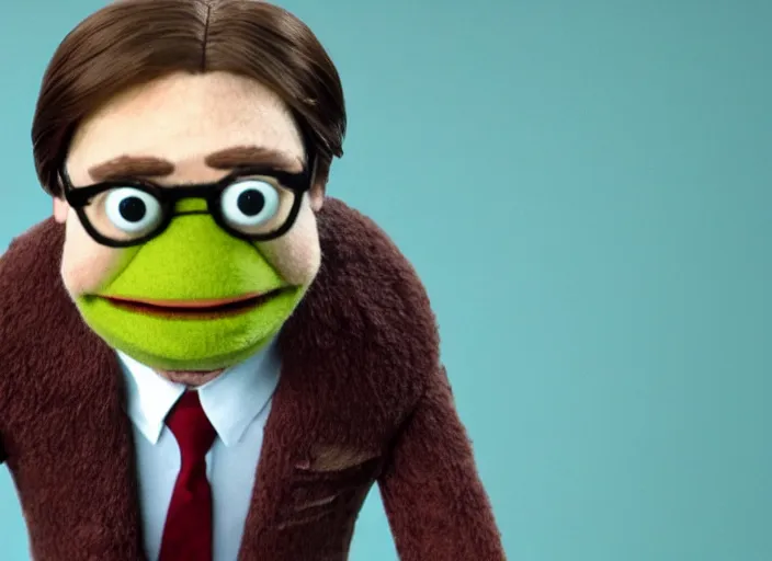 Image similar to film still of Dwight Schrute as a muppet from The Office, 4k