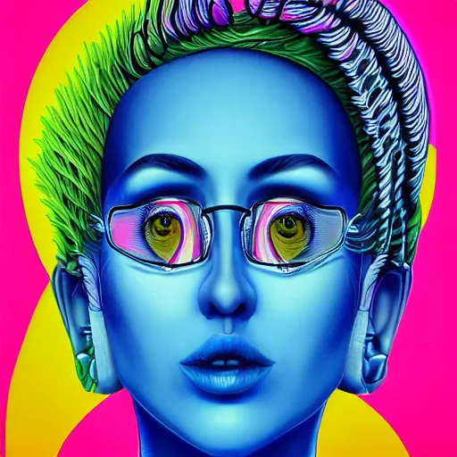 Image similar to behance winner colorful deco art detailed skeuomorphic very detailed portrait by olbinski airbrush ultrafine surrealism minimalist pop painting contest painting rafal detailed cole an art thomas vaporwave