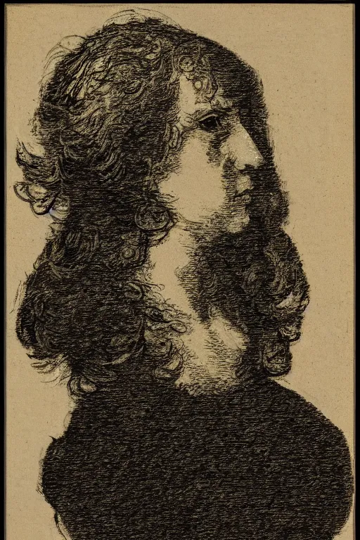 Image similar to portrait of a person in the style of Goya etchings