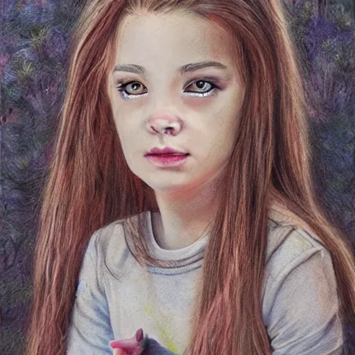 Image similar to an accurate photo realistic art of an half girl half wolf