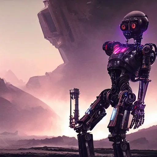 Image similar to lost in space robot, biomechanical mecha chappie, cyberpunk, futuristic, cybernetic, advanced modern vfx, 2 0 2 1 release, screenshot, still