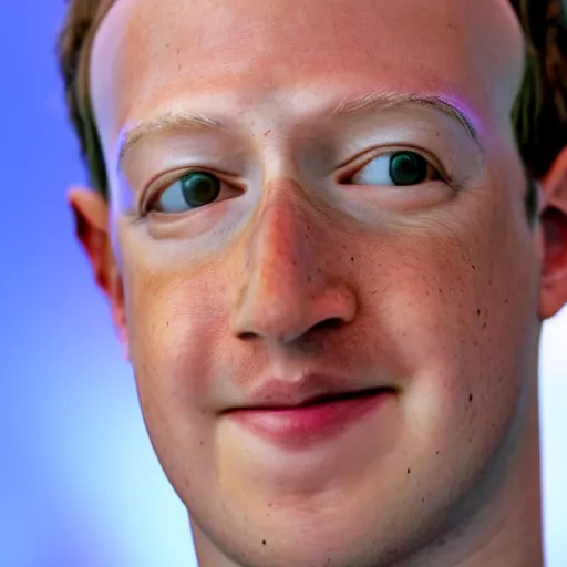 Image similar to close up portrait of mark zuckerberg he has pupils shaped as dollars signs, 8 k, bokeh