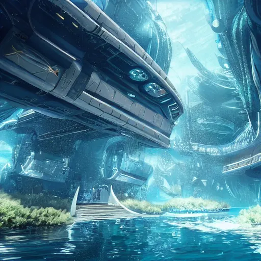 Image similar to beautiful underwater futuristic city, trending on artstation