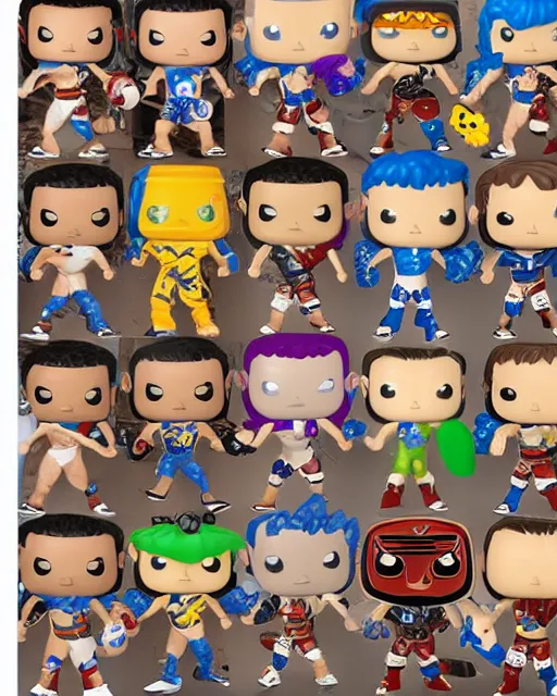 Image similar to Wrestler Funko Pop. Photographic, photography