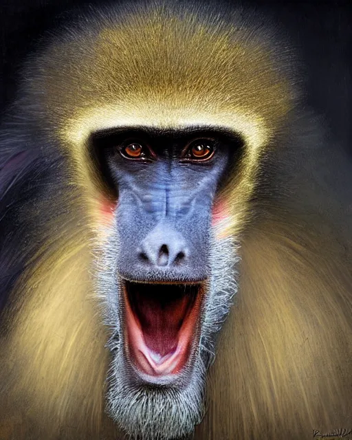 Image similar to portrait of a mandrill by Patrick Faulwatter, Andrée Wallin, Sylvain Sarrailh