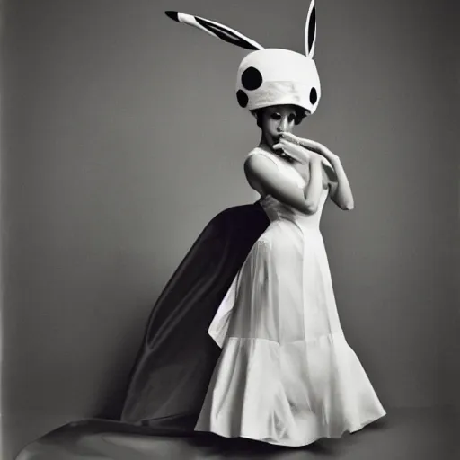 Prompt: elegant woman dressed up as pikachu, art photo by Annie Liebovitz and Frantisek Drtikol, digital photo, clean, sharp, smooth, glossy photo