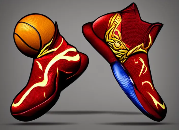 Prompt: basketball sneakers concept of adam warlock, trending on artstation, smooth, sharp focus