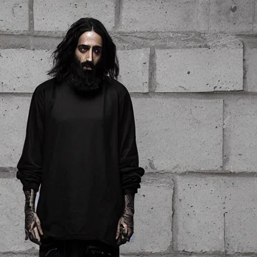 Prompt: jesus in fear of god streetwear by nicola samori, jerry lorenzo style