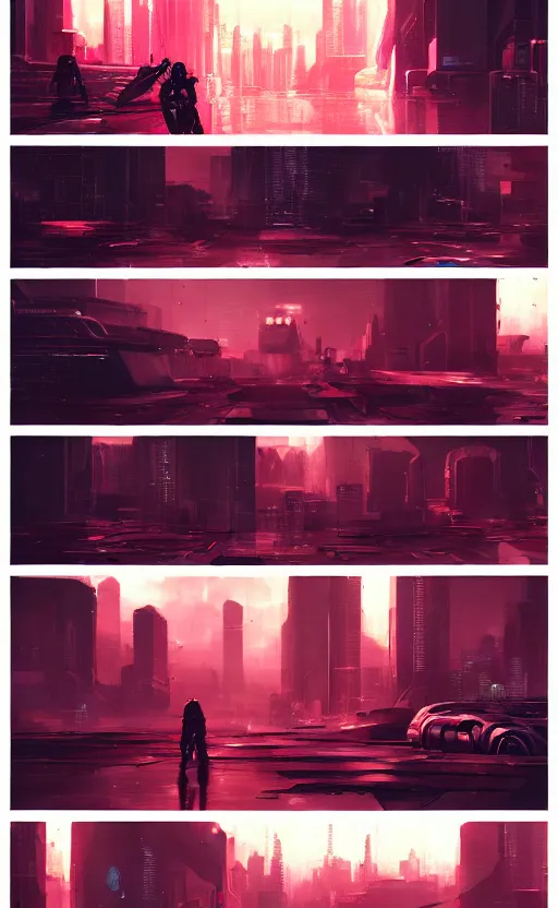 Image similar to Sci-Fi cyberpunk Comic page made up of art by the best artists Trending on Artstation. Paneling style by Bill Sienkiewicz. Octane render, Raytracing, 3d masterpiece, fantastic lighting by James Gurney.. Slice-of-life mundane genre.