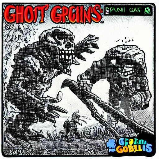 Prompt: ghost and goblins gameplay with zx spectrum graphics