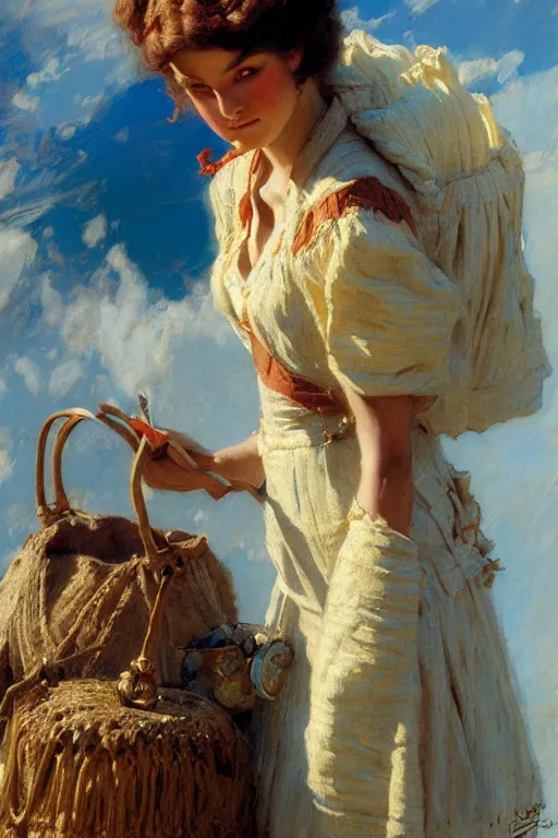 Image similar to cottagecore maid, highly detailed painting by gaston bussiere, craig mullins, j. c. leyendecker 8 k