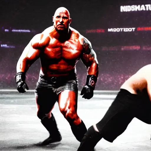 Image similar to Dwayne Johnson as Kane big red machine