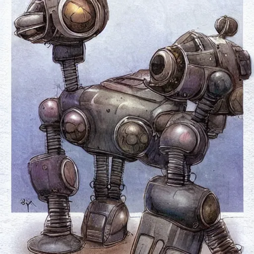 Prompt: (((((((retro robot designs))))))) . muted colors. by Jean-Baptiste Monge !!!!!!!!!!!!!!!!!!!!!!!!!!!!!!!!!!!!!!!!