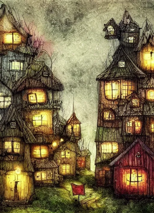 Image similar to a village by alexander jansson