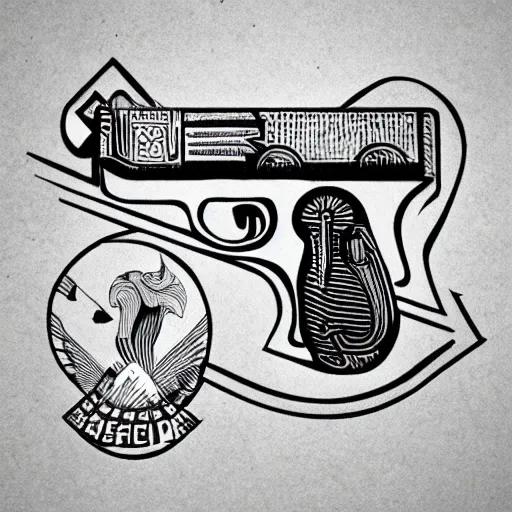 Image similar to mcbess artdeco pistol