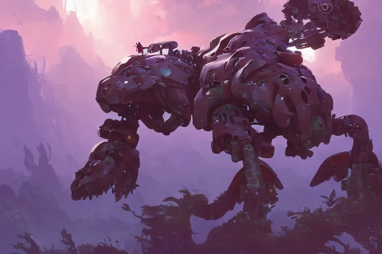 Image similar to clamberjaw machine mecha animal beast robot of horizon forbidden west horizon zero dawn bioluminiscence, behance hd by jesper ejsing, by rhads, makoto shinkai and lois van baarle, ilya kuvshinov, rossdraws global illumination