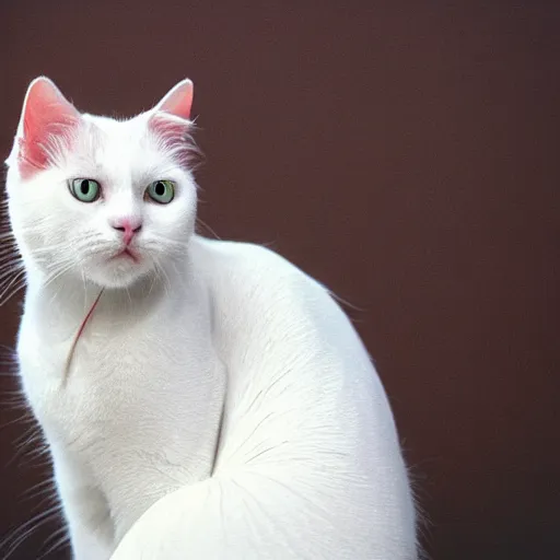 Image similar to white cat with a fish head