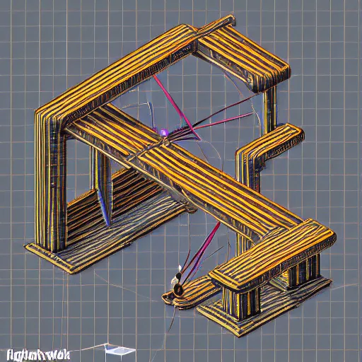 Image similar to isometric polywhirl, high polygon render