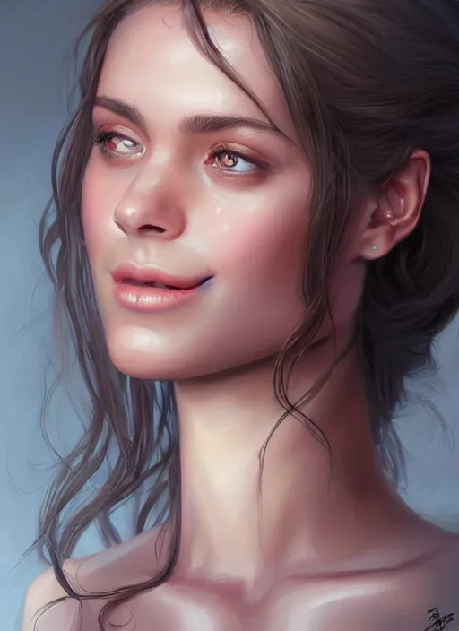 Prompt: beautiful andrea from the wallking dead comics feminine face! portrait of young woman blessed by god with ever - increasing physical and mental perfection, beautiful hair, symmetrical! intricate, elegant, highly detailed, vision of holy perfection!! smile, digital painting, artstation, concept art, smooth, sharp focus, illustration, art by artgerm and greg rutkowski and alphonse mucha