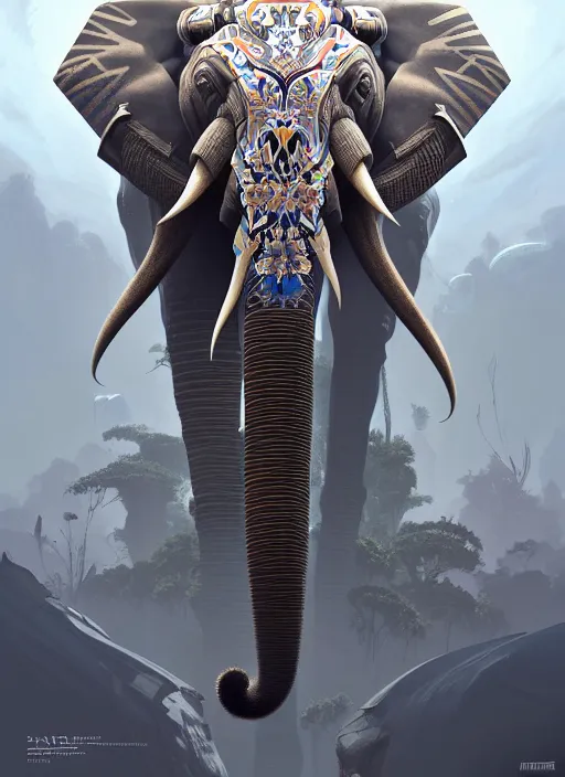 Prompt: symmetry!! portrait of a hybrid robot elephant, floral! horizon zero dawn machine, intricate, elegant, highly detailed, digital painting, artstation, concept art, smooth, sharp focus, illustration, art by artgerm and greg rutkowski and alphonse mucha, 8 k