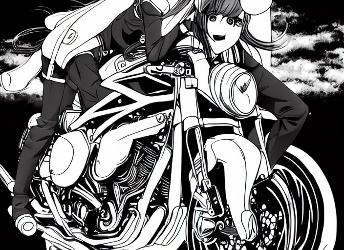 Image similar to motorcycle girl in animanga