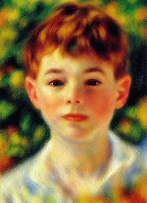 Prompt: lifelike oil painting portrait of peter pan by renoir