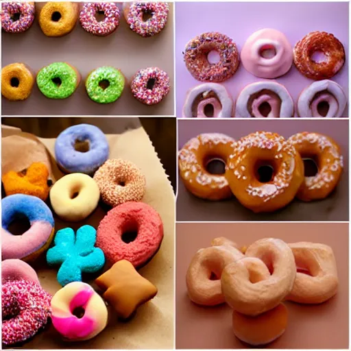 Prompt: kawaii donuts made from pretzels