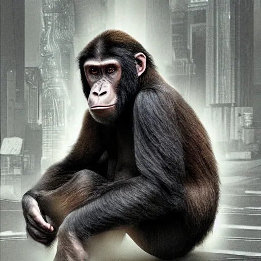 Image similar to human ape mixed in the future