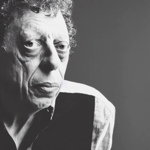 Prompt: Photo of Philip Glass