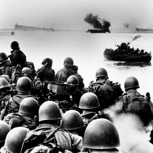 Image similar to the d - day, by robert capa,