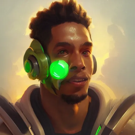 Image similar to very detailed masterpiece painting of lucio from overwatch, portrait, artstation, concept art by greg rutkowski