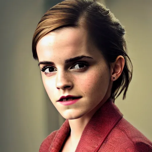 Prompt: Emma Watson by Annie Leibovitz, XF IQ4, 150MP, 50mm, f/1.4, ISO 200, 1/160s, natural light, Adobe Photoshop, Adobe Lightroom, DxO Photolab, Corel PaintShop Pro, rule of thirds, symmetrical balance, depth layering, polarizing filter, Sense of Depth, AI enhanced, HDR