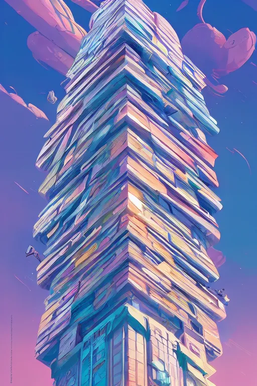 Prompt: Isometric cosmic building, by Jesper Ejsing, RHADS, Makoto Shinkai and Lois van baarle, ilya kuvshinov, rossdraws global illumination