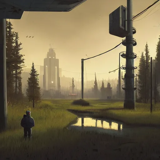 Image similar to half life 2 citadel, simon stalenhag,