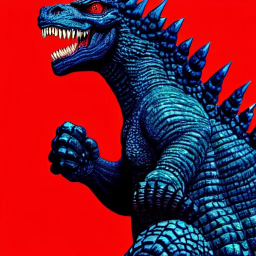 Image similar to godzilla, highly detailed, digital painting, smooth, sharp focus, illustration, ultra realistic, 8 k, art by hideaki anno