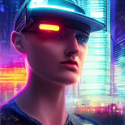 Image similar to a hat from the future, cyberpunk, highly detailed, epic lighting, hyper photorealism, 8 k