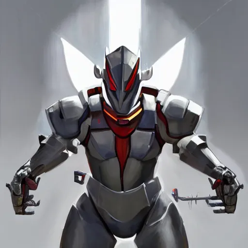 Image similar to greg manchess portrait painting of armored spiderman ultraman grey fox from metal gear cyborg gay japanese - american hybrid as overwatch character, medium shot, asymmetrical, profile picture, organic painting, sunny day, matte painting, bold shapes, hard edges, street art, trending on artstation, by huang guangjian and ail elvgren and sachin teng