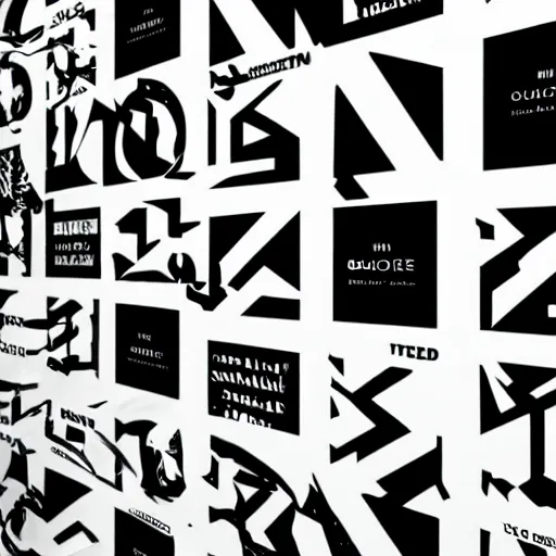 Image similar to black on white graphic design in style of david rudnick, eric hu, guccimaze, acid, y 2 k, 4 k sharpening,