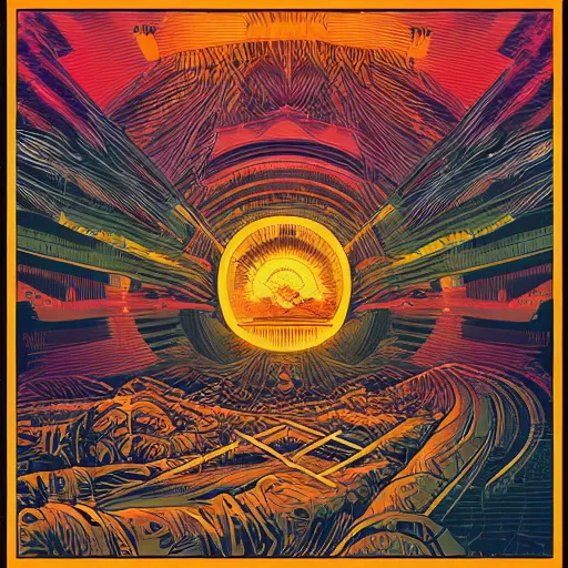 Image similar to The rise of consciousness , in the style of Dan Mumford