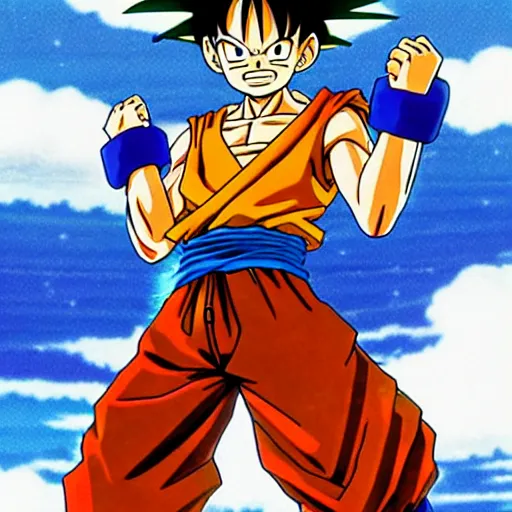 Prompt: a still of luffy in dragon ball z 1 9 8 7, detailed, by akira toriyama, digital anime art